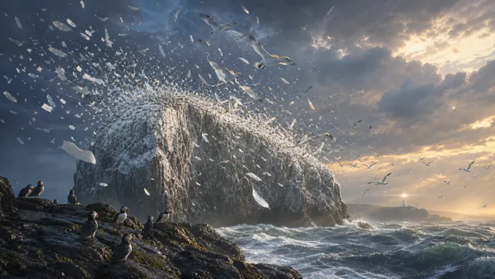White Wings on the Rock